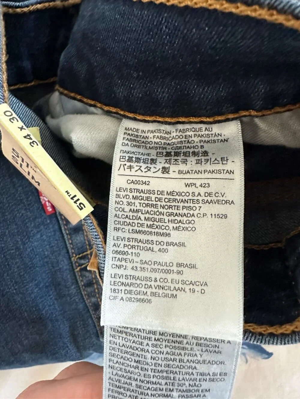 Levi's 511 Slim Jeans Men's 34x30 Dark Wash Stretch Denim NWT PC9-04511-2595